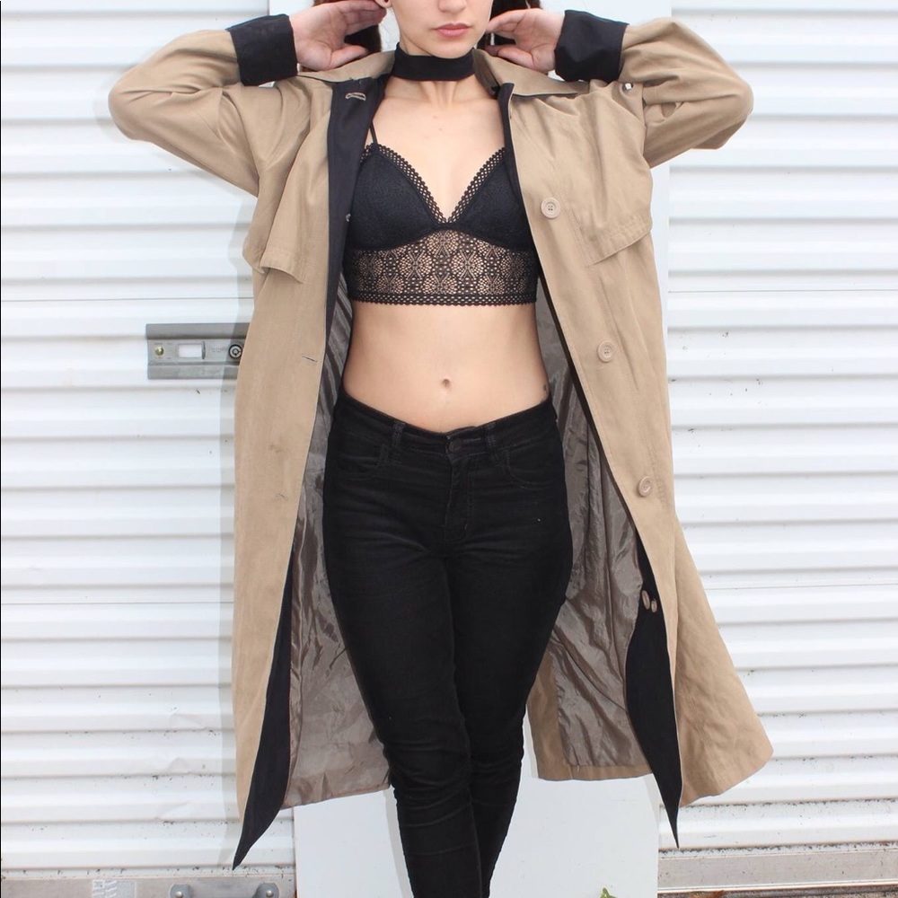 Longline brown trench coat